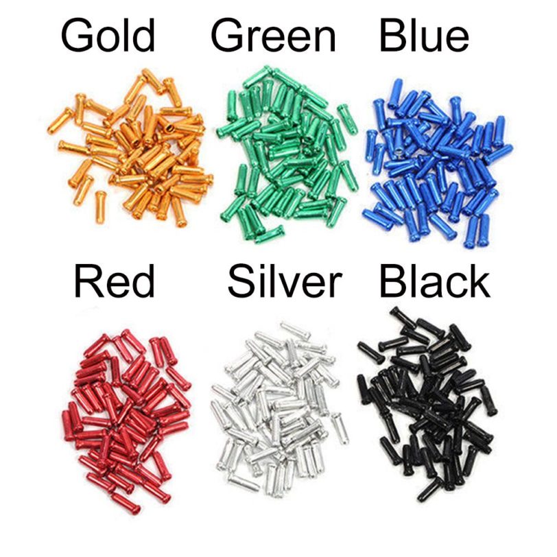 20pcs/set Bicycle brake wire aluminum alloy tail cap 6 colors bicycle brake cable end protection cover Brake line cable end cap - Image 2