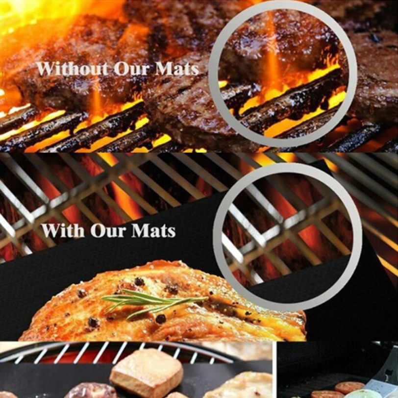 2pcs BBQ Grill Mat Barbecue outdoor Baking Non-stick Pad Reusable Cooking Plate 40 * 33cm For Party PTFE Grill Mat Tools New - Image 4