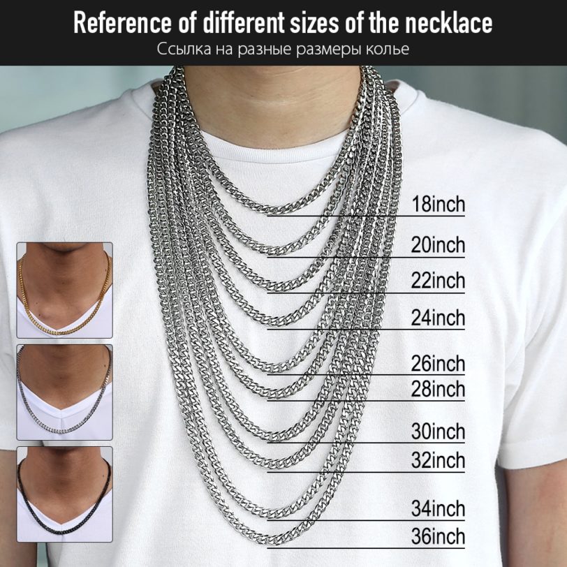 3-11mm Stainless Steel Necklace for Women Men Curb Cuban Link Chains Gold Silver Color Mens Chain Necklace Gift Wholesale DKNM09 - Image 6