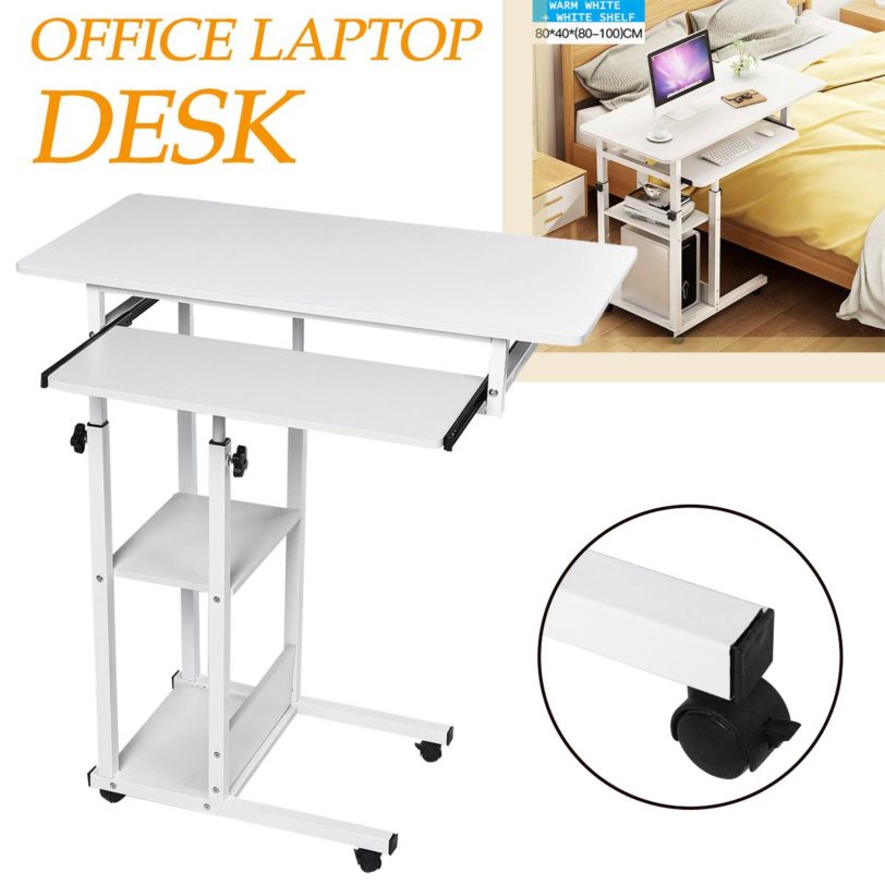 3 Tier Table Computer Desktop Computer Desk Table Game Table Lift Movable Bedside Tables for Home