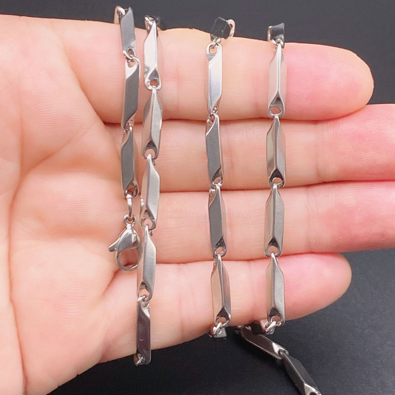 3MM 50 55 60 65 70 75cm 316L Stainless Steel Handmade Irregular Chains For Pendant Necklaces 2