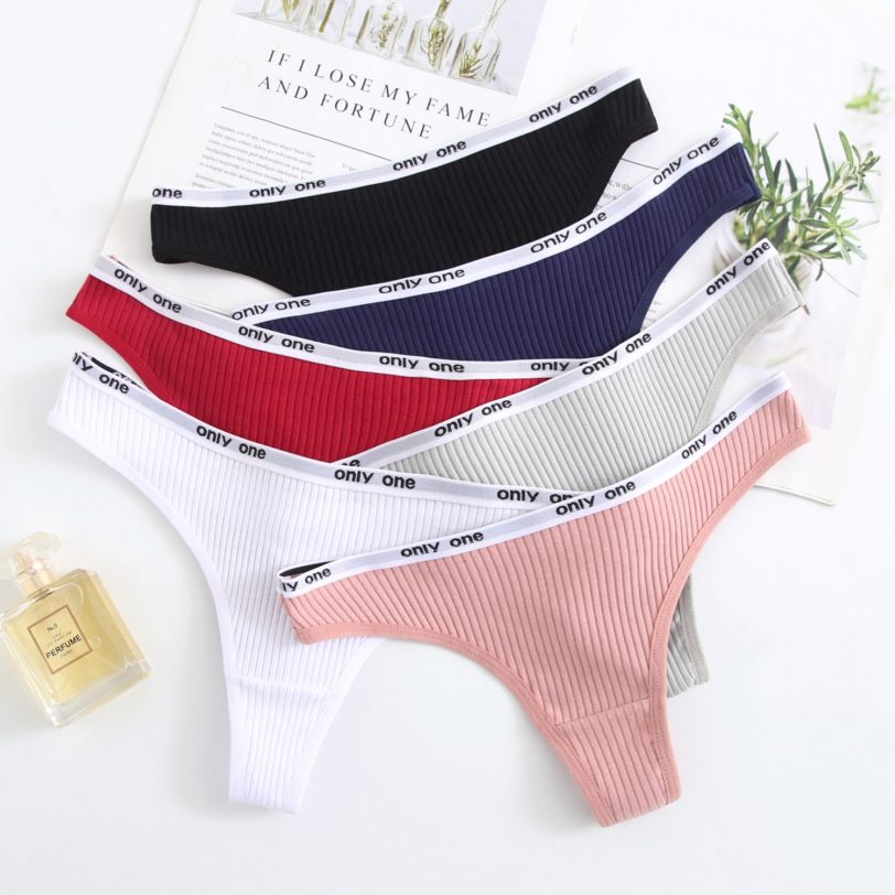 3Pcs/Lot Women's Cotton G-String Thong Panties String Underwear Women Briefs Sexy Lingerie Pants Intimate Ladies Letter Low-Rise - Image 4