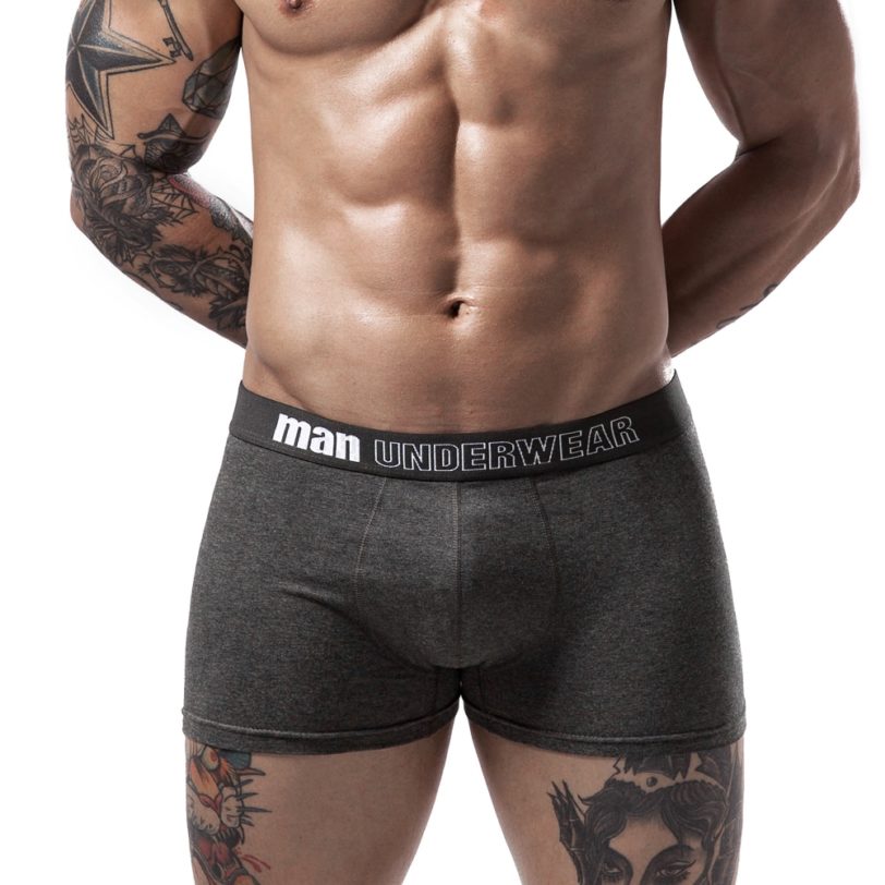 4 pcs lot Boxer Men Underwear Cotton Man Short Breathable Solid Flexible Shorts Boxer Pure Color