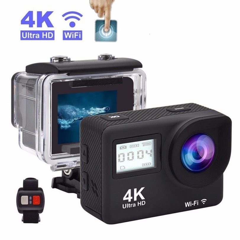 4K Ultra HD Action Camera Touch Double LCD WiFi 16MP 170D 30m Go Waterproof Pro Sport DV Helmet Video Camera With Remote Control - Image 2