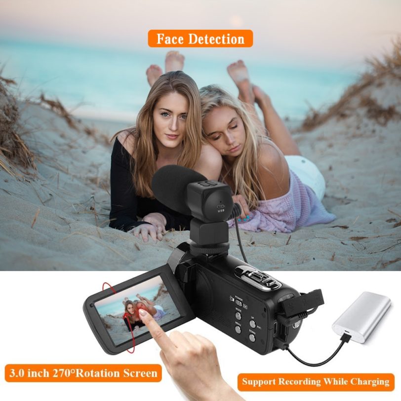 4K Video Camera Digital Camcorder Night Vision 56MP WiFi Built-in Fill Light Professional Camcorder for Live Streaming - Image 2