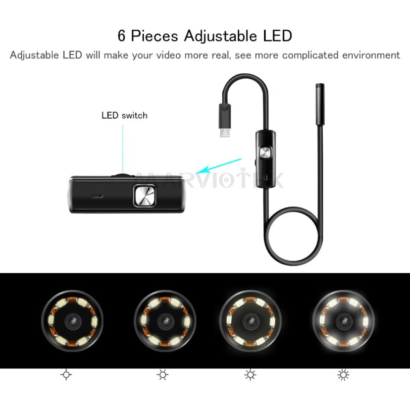 5.5mm 1M/1.5M 6 LED Endoscope Mirco USB Endoscope Camera Android Waterproof Pipeline PCB PC Inspection Mini Camera Endoscope HD - Image 2