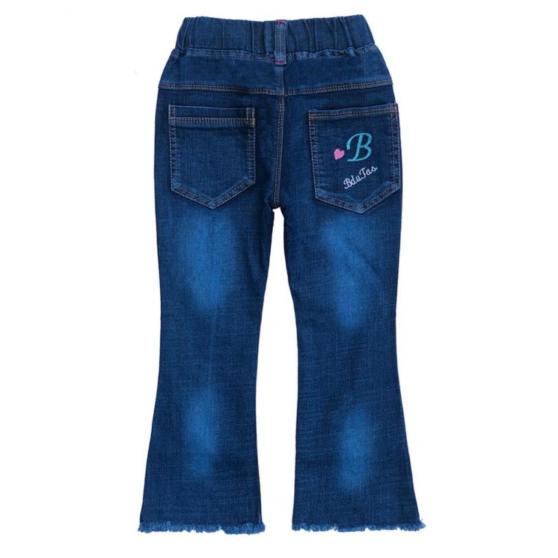 5-9Years Spring Autumn Kids Children Little Girls Jeans Hanging Ornament Embroidery Denim Pants Trousers - Image 2