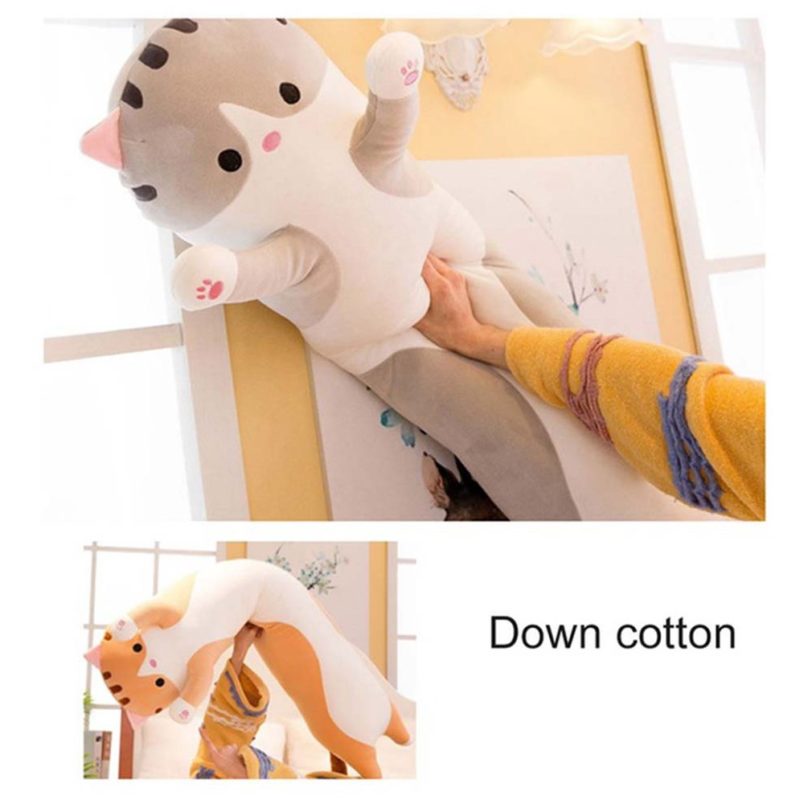 50cm Cute Soft Long Cat Pillow Plush Toys Stuffed Pause Office Nap Pillow Bed Sleep Pillow Home Decor Gift Doll for Kids Girl - Image 2