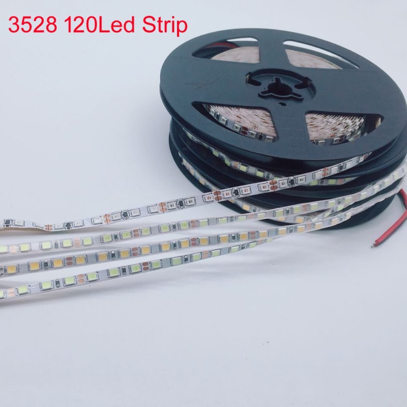 5m white/warm white/blue/green/red/yellow 120leds/m SMD3528 5mm/8mm pcb flexible LED strip tape light,DC12V 600leds - Image 5