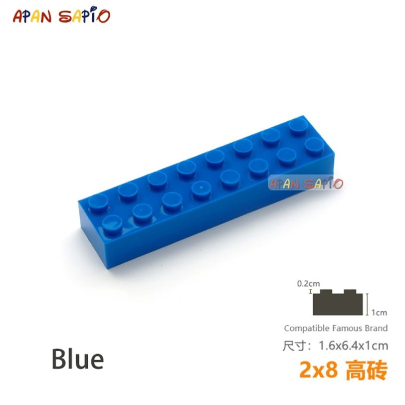 5pcs/lot DIY Blocks Building Bricks Thick 2X8 Educational Assemblage Construction Toys for Children Size Compatible With 3007 - Image 2