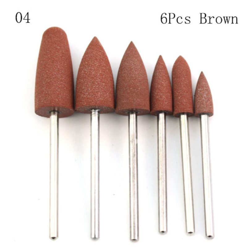 6 Pcs/Set Rubber Silicon Nail Drill Bit Milling Cutter For Manicure Pedicure Rotary Grinder Cuticle Tools Nail Art Accessories - Image 2