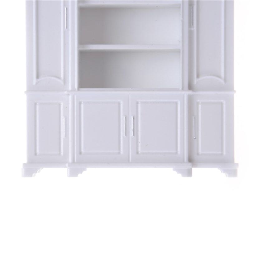 60*20*67mm Dollhouse Miniature Furniture Multifunction Plastic Cabinet Bookcase White - Image 2