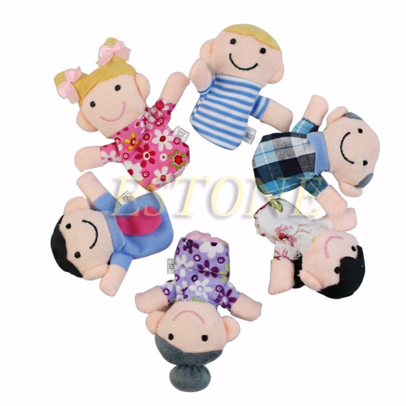 6PCS Baby Kids Plush Cloth Doll Play Learn Story Game Family Finger Puppets Toys Gift - Image 2