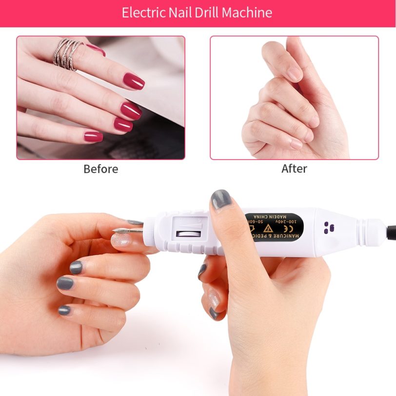 6Pcs/Set USB Charging Professional Nail Polisher Nail Electric Drills File Acrylic Manicure Tool Pedicure Machine Nail Art Tools - Image 2