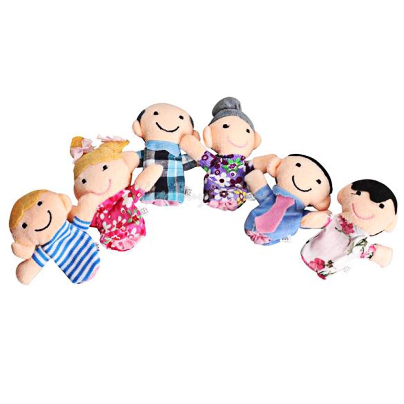 6pcs/lot Family Finger Puppets Set Mini Plush Baby Toy Boys Girls Finger Puppets Educational Hand Puppet Cloth Doll Toys - Image 3