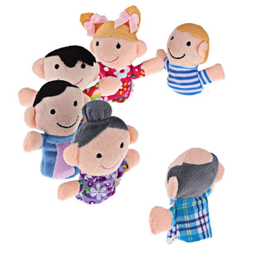 6pcs/lot Family Finger Puppets Set Mini Plush Baby Toy Boys Girls Finger Puppets Educational Hand Puppet Cloth Doll Toys - Image 2