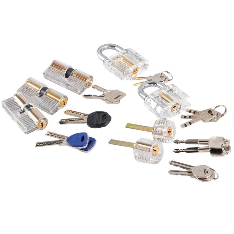 7pcs Transparent Practice Lock Set Visible Cutaway Pin Tumbler Keyed Padlock locksmith practice locks for Locksmith Beginner - Image 2