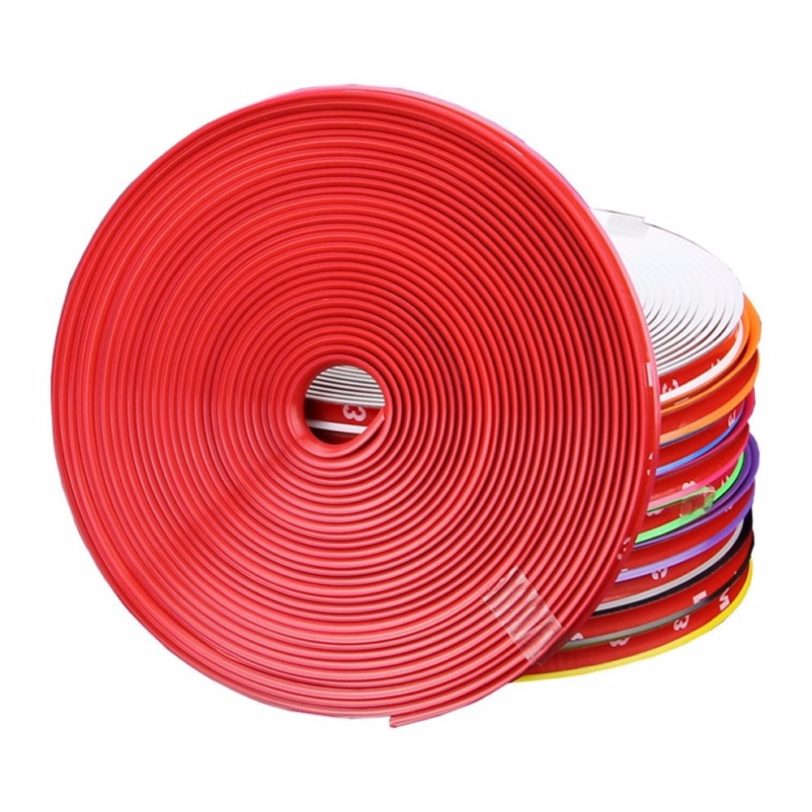 8M / Roll Rim Blades Car Vehicle Color Wheel Rims Protectors Decor Strip Tire Guard Line Rubber Mounding Trim Tire Guard Line - Image 2