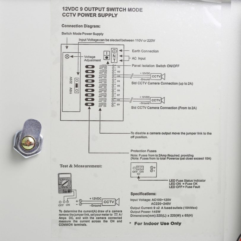 9CH DC12V 10A Power Supply Distribution Box CCTV Security Surveillance Camera For LED Strip String Light POWER - Image 2