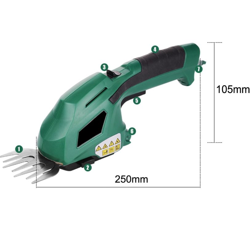 ALLSOME 2 In 1 Cordless Electric Hedge Trimmer For Grass Rechargeable Battery Tools 7.2V триммер для травы Shear Hedger Garden - Image 6