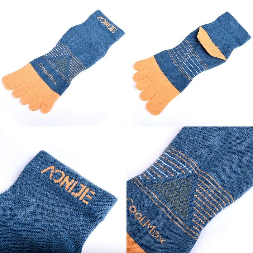 AONIJIE 2 Pairs Toe Barefoo Socks Mini Crew Five Fingers Ultra Cycling Running Soccer Basketball Sports Yoga Men Women Marathon - Image 2