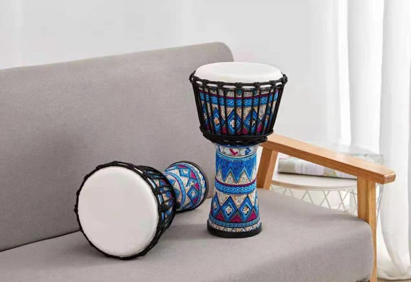 African drum Tambourine Fabric Sheepskin Mahogany Wooden drum 8 10 12 inch Kindergarten beginner color musical