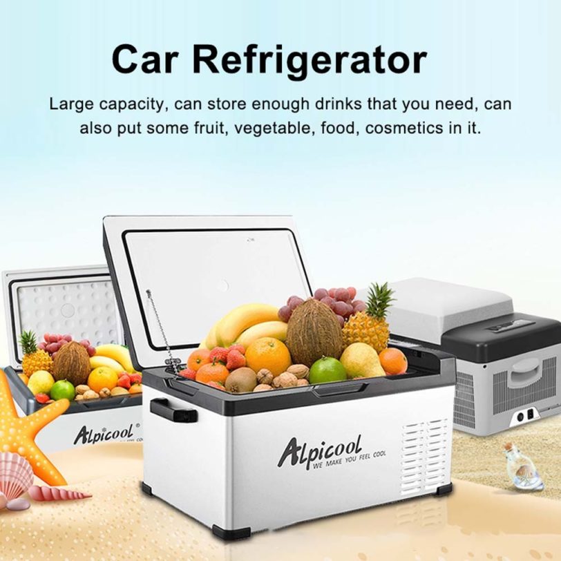 Alpicool 40L Mini Car Fridge Compressor Refrigerator 12V/24V 220V Car Home Use Refrigerator Freezer Cooler LEDs Panel Control - Image 3