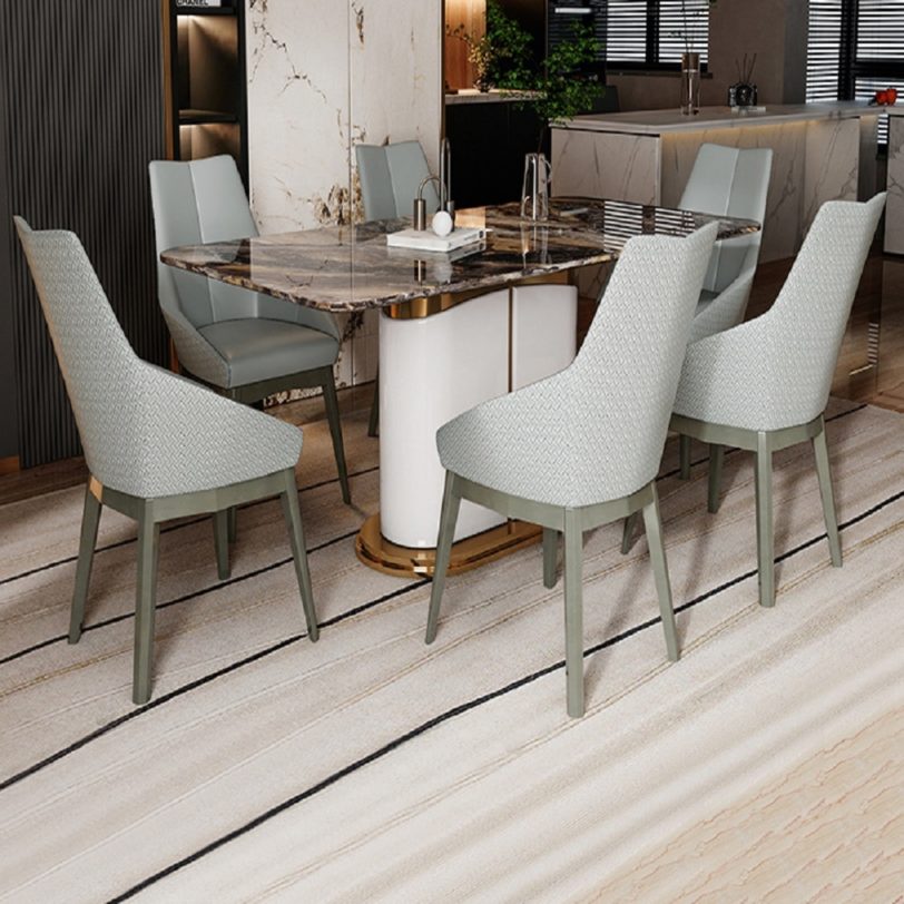 American light luxury marble dining table rectangular modern solid wood dining table combination high end furniture