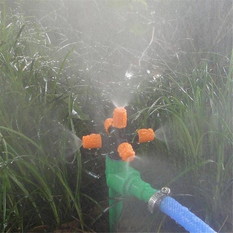 Automatic Garden Sprinklers Water Grass Lawn 360 Degree Circle Rotating Water Sprinkler 5 Nozzles Garden tool watering supplies - Image 2