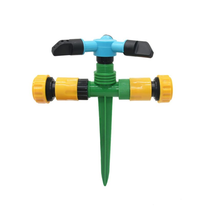 Automatic Rotating Lawn Sprinklers With support 360 Degree Rotating Water Sprinkler 3 Arms Nozzles garden Irrigation tool - Image 2