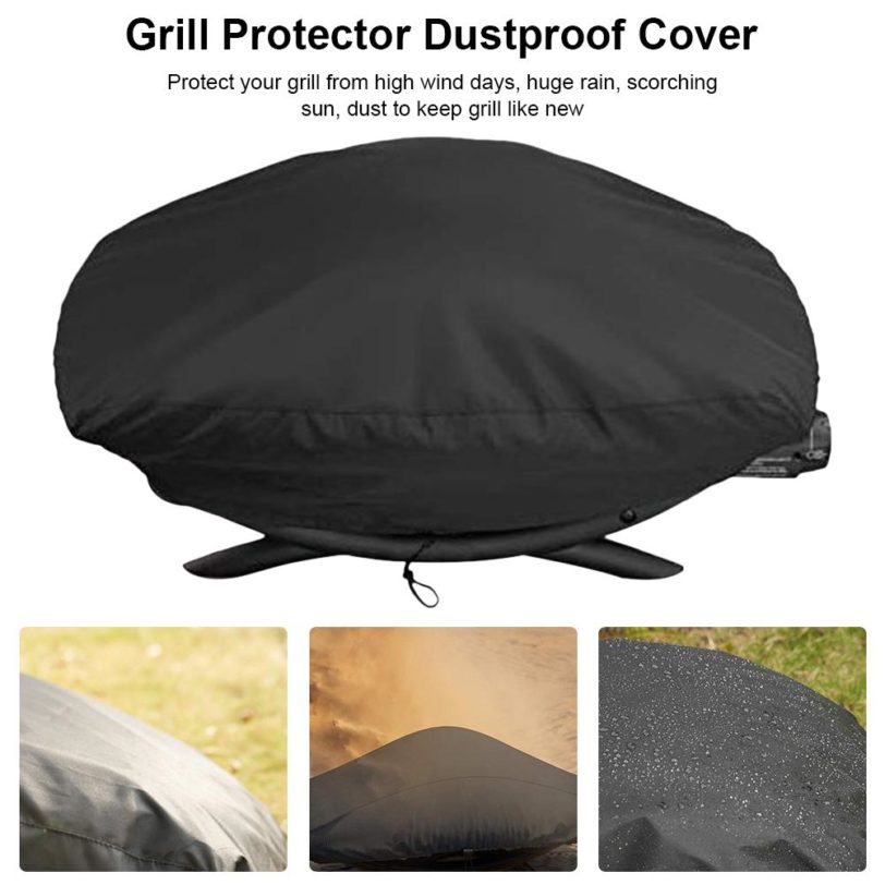 BBQ Cover Outdoor Dustproof Waterproof For Weber Heavy Duty Grill Covers Rain Protective Outdoor Barbecue Cover Round Bbq Grill - Image 3