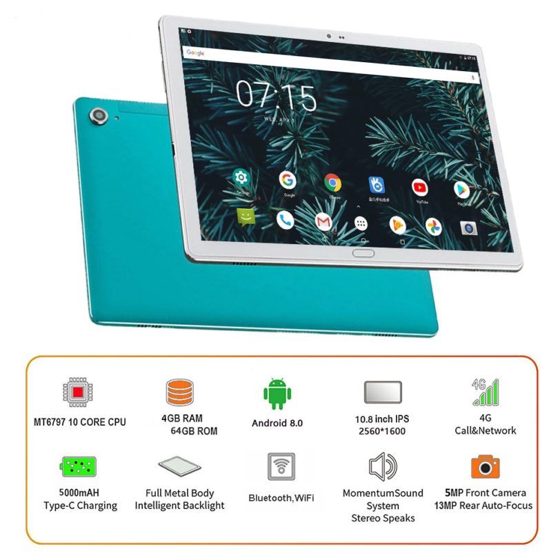 BDF X20 Pro 10.8 Inch 10 Core Tablet PC 4GB RAM 64GB ROM 13MP Camera Tablets 2560x1600 IPS 4G Call Dual SIM Wifi GPS Tablette - Image 6