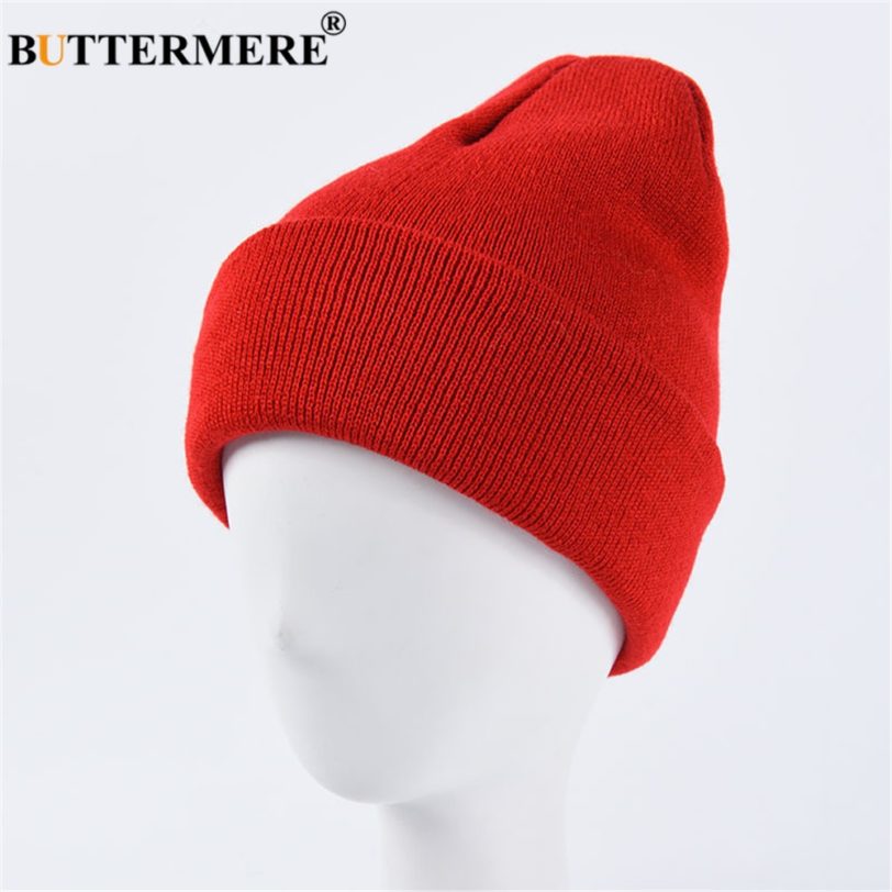 BUTTERMERE Skullies Beanies Winter Cap Men Women Korean Fashion Warm Solid Orange Yellow Red Blue Black Casual Knitted Hat - Image 3