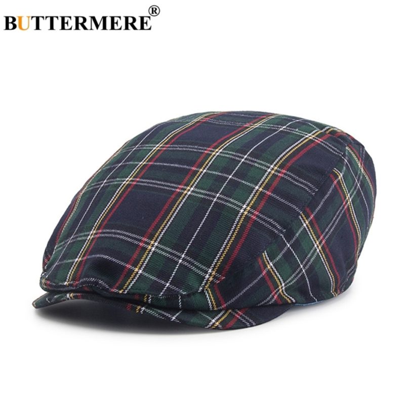 BUTTERMERE Womens Plaid Flat Caps Male Casual Cotton Vintage Berets Hats Summer Spring Classic Checkered Stylish Gatsby Cap - Image 6