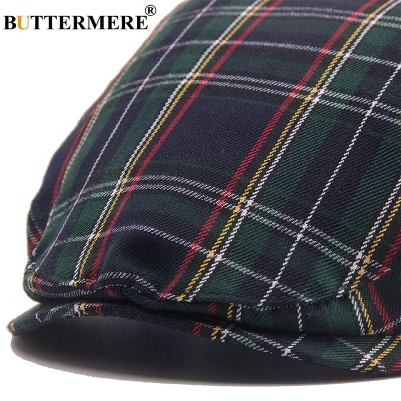 BUTTERMERE Womens Plaid Flat Caps Male Casual Cotton Vintage Berets Hats Summer Spring Classic Checkered Stylish Gatsby Cap - Image 2