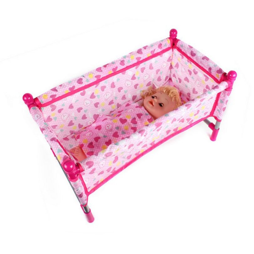 Baby Nursery Room Furniture Decor ABS Doll Crib Bed Kids Fun Play Toy Gift - Image 5