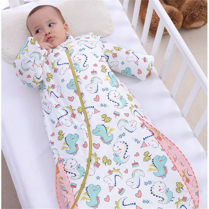 Baby Organic Sleeping Bag Detachable Long Sleeve Wearable Blanket Envelope Winter Warm Girls Boys Clothes Bedding Quilt - Image 2