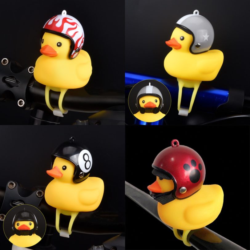 Bicycle Duck Bell with Light Broken Wind Small Yellow Duck Light MTB Road Bike Motor Helmet Riding Cycling Accessories - Image 2