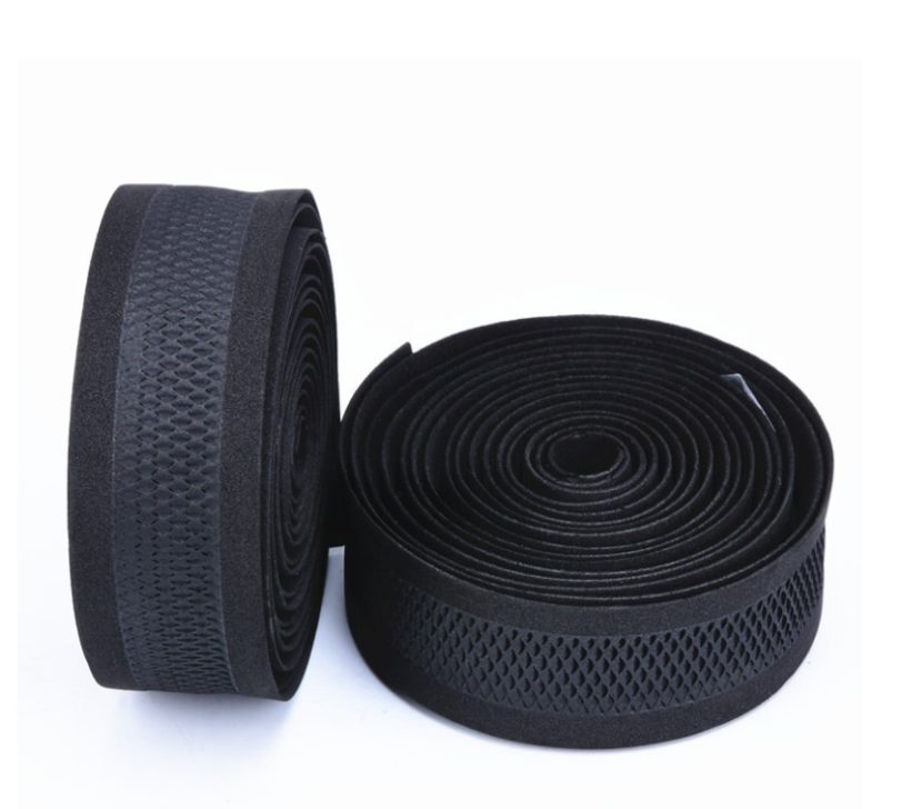 Bicycle Road Bike Bicycle Ribbon PROMEND Balck Mesh Design Non-slip Bartape Soft EVA Sponge Waterproof Black Leather Tape - Image 3