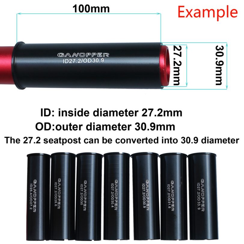 Bicycle Seatpost Shim Convert Bike Seat Post Bushing Tube Adapter 22.2/25.4 27.2 28.6 30 30.4 30.9 31.6 31.8 33.9 34.9 Reducer - Image 4