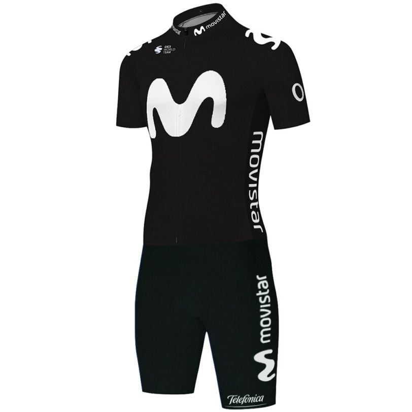 Black movistar cycling jersey 2020 skinsuit cycling bodysuits men bicycle jumpsuit men triathlon suit maillot ciclismo hombre - Image 2