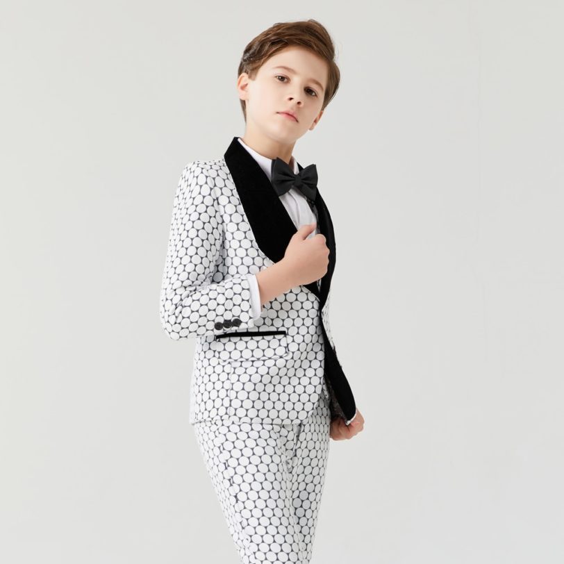 Boys dot suits for weddings Prom Suits Wedding Dress Kids tuexdo Children s Day Chorus Show