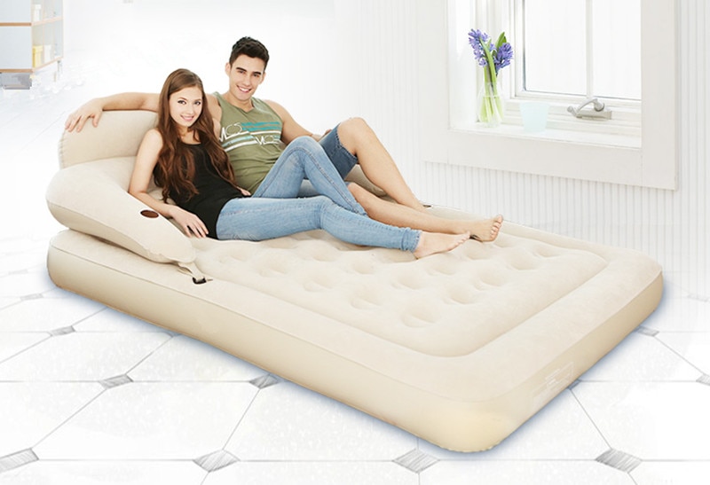 Cama Air Bed Backrest Inflatable Mattress Fast Inflatable Folding Bed Bedroom Furniture Mueble De Dormitorio Free