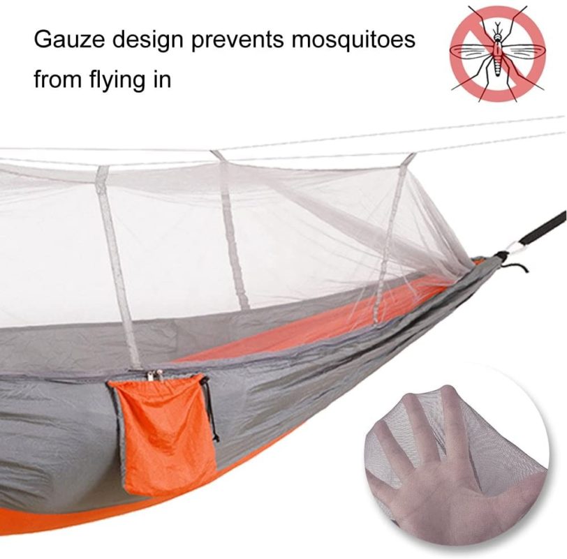 Camping/garden Hammock with Mosquito Net Outdoor Furniture 1-2 Person Portable Hanging Bed Strength Parachute Fabric Sleep Swing - Image 2