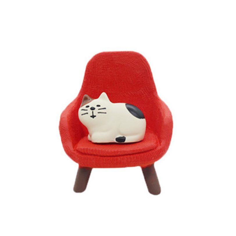 Cartoon Cat Sofa Chair Dollhouse Miniature Doll Room Desktop Decor Toy Ornament Creative Desktop Mini Decoration Kids Gift - Image 4