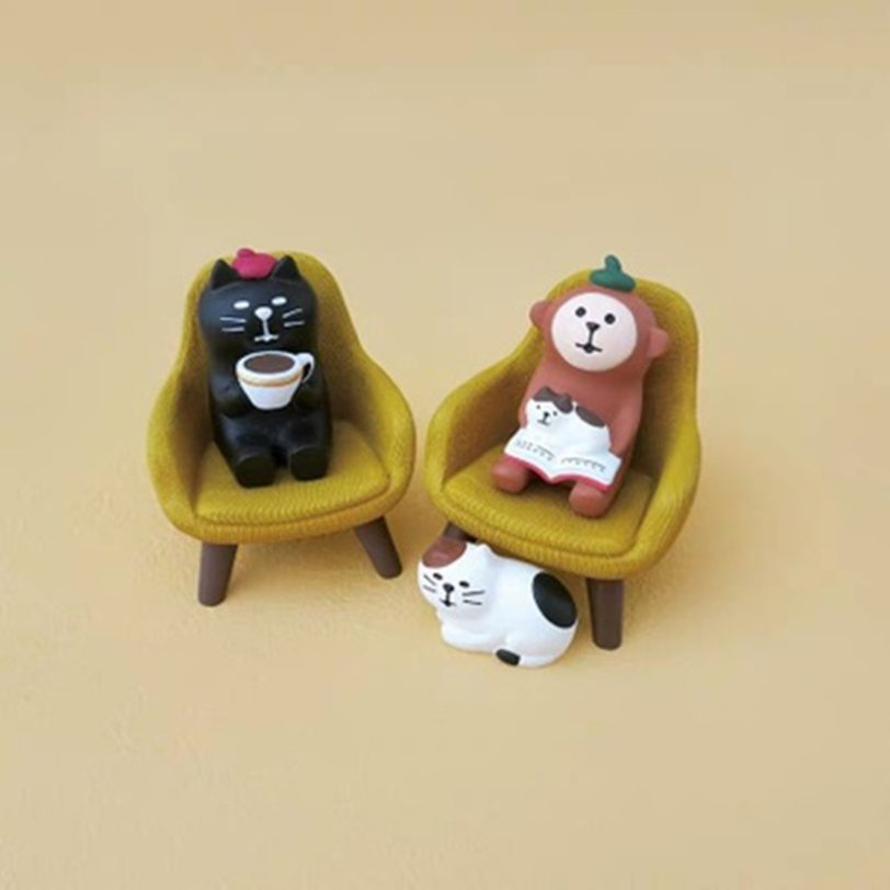 Cartoon Cat Sofa Chair Dollhouse Miniature Doll Room Desktop Decor Toy Ornament Creative Desktop Mini Decoration Kids Gift - Image 2