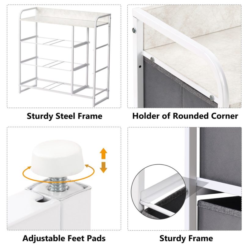 Chest Of Drawers Unit Storage Cabinet 7 Drawers Storage Cabinet With Metal Frame Adjustable Feet Hallway Home Dresser Furnitures - Image 3