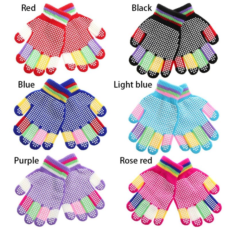 Children Gloves Student Magic Non-slip Rubber Winter Warm Stretch Gloves Boys Girls Sport Ski Cycling Fishing Slip Knit Gloves - Image 3