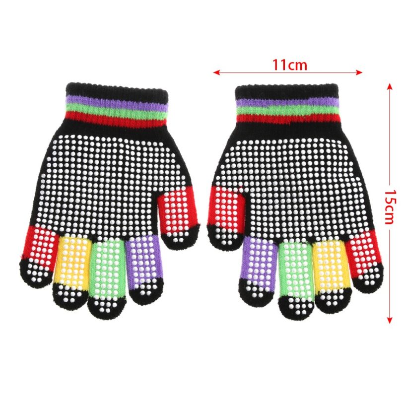 Children Gloves Student Magic Non-slip Rubber Winter Warm Stretch Gloves Boys Girls Sport Ski Cycling Fishing Slip Knit Gloves - Image 6