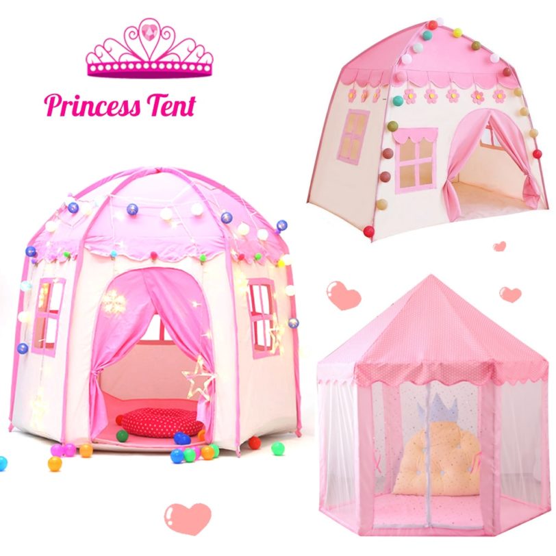 Children Princess Castle Tents Portable Indoor Outdoor Teepee Tent for kids Folding Play Tent House Baby balls pool Playhouse - Image 2